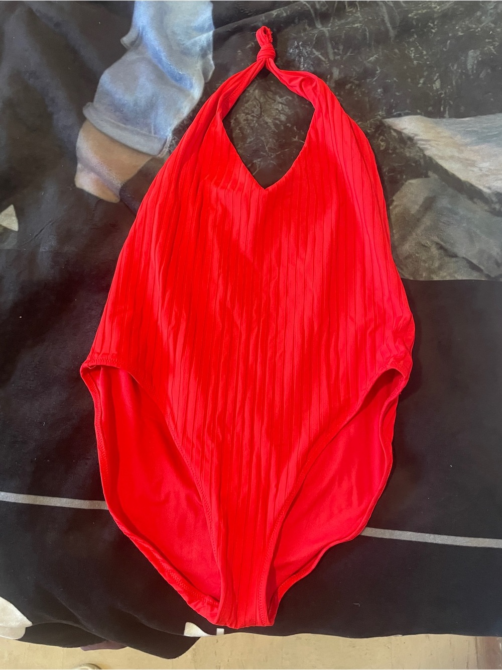 Aerie Ribbed Halter Full Coverage One Piece Swimsuit
